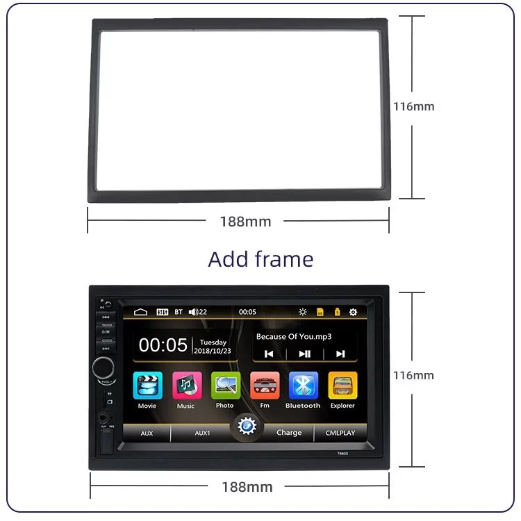 Factory Direct Sale Black MP5 Series Car Stereo DVD Player with Mirror Link