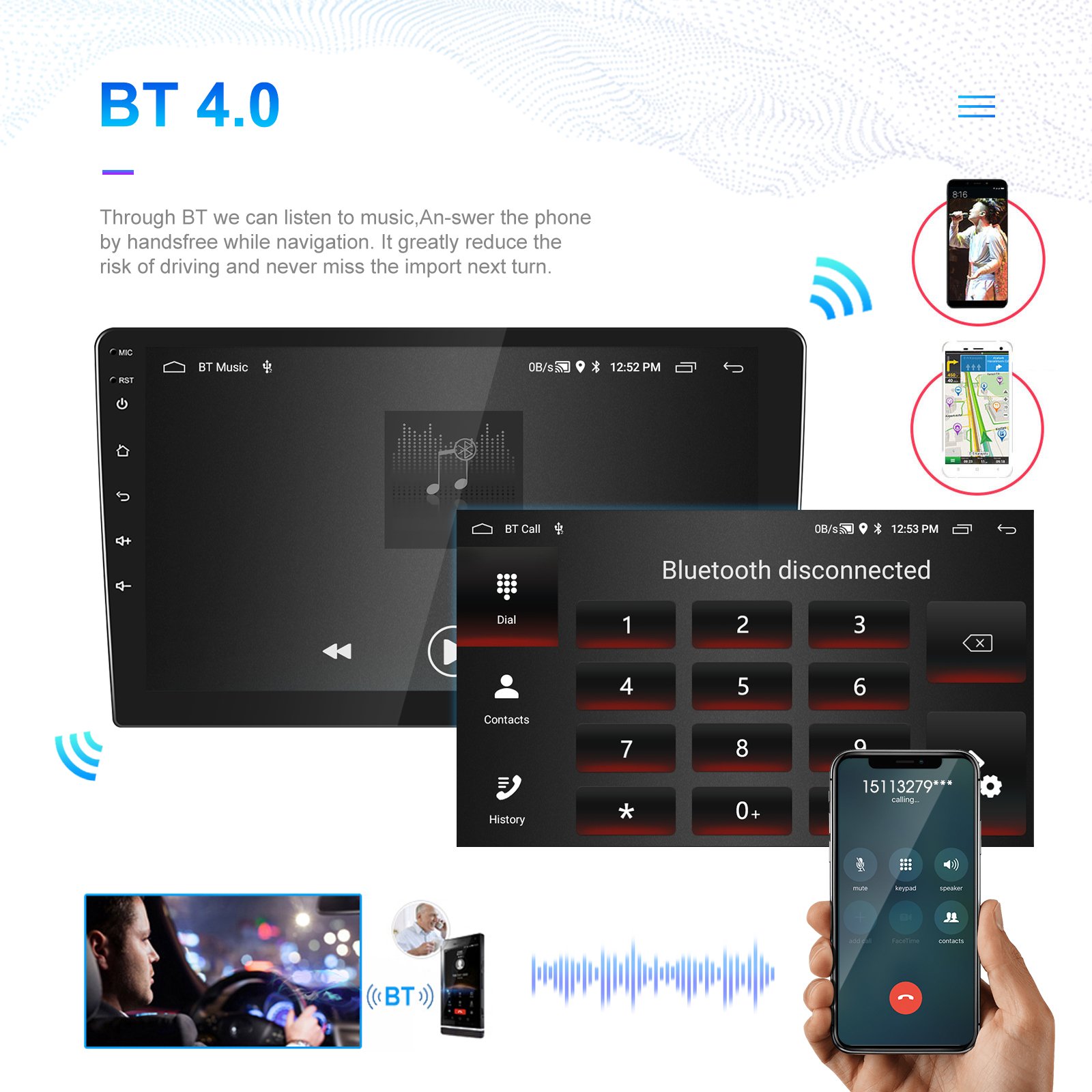Podofo 2Din Android 10.1" 2+32G Car Stereo For Skoda Superb 2015 CarPlay & Android Auto GPS WIFI FM RDS BT