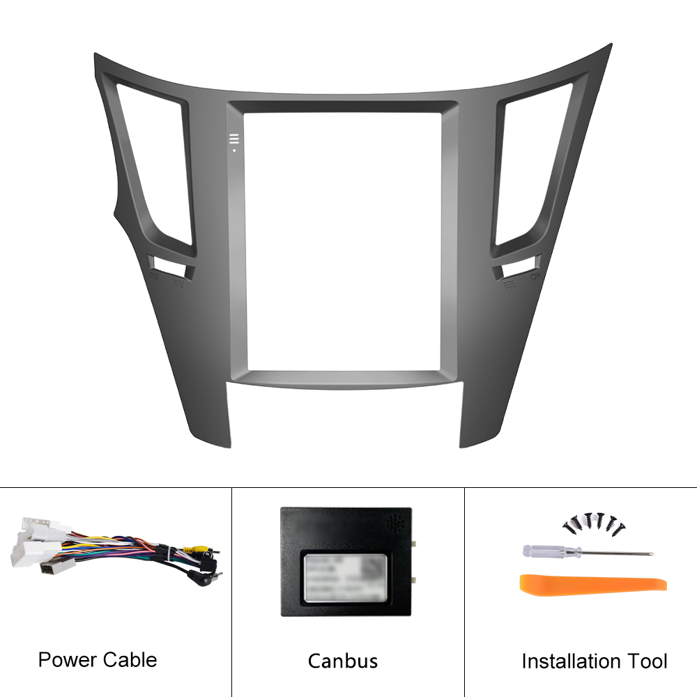 Podofo 9.7'' Car Radio Wiring Harness Android Frame Dashboard Installation Kits For SUBARU Outback 2010-2014