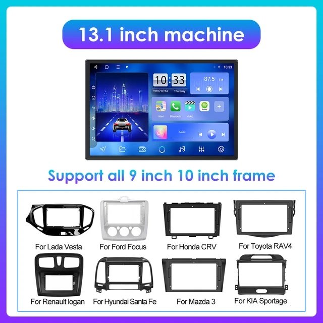 13.1 Inch Double Din Car Stereo 2 Din Android Car Radio MP5 Player Autoradio Audio Car DVD Player navigation & gps Carplay