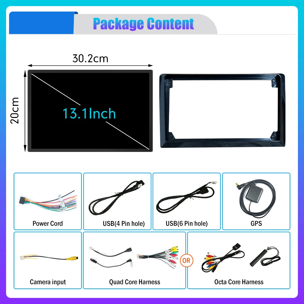13.1 Inch Double Din Car Stereo 2 Din Android Car Radio MP5 Player Autoradio Audio Car DVD Player navigation & gps Carplay