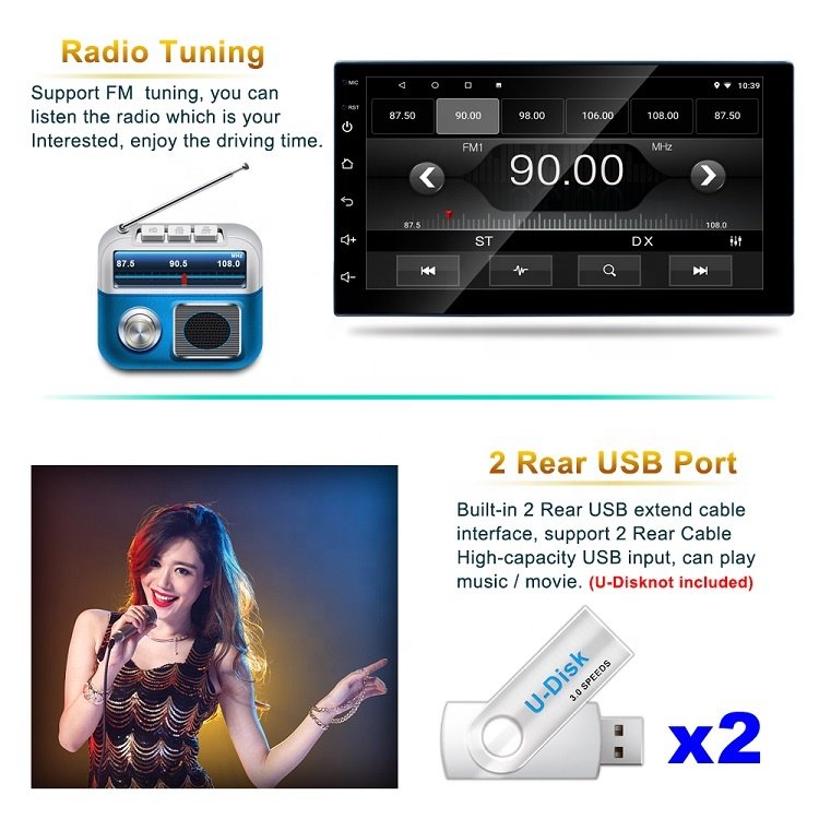 2din 7inch Touch Screen Multimedia Car DVD Player Gps Stereo Monitor Universal Car Radio With Camera