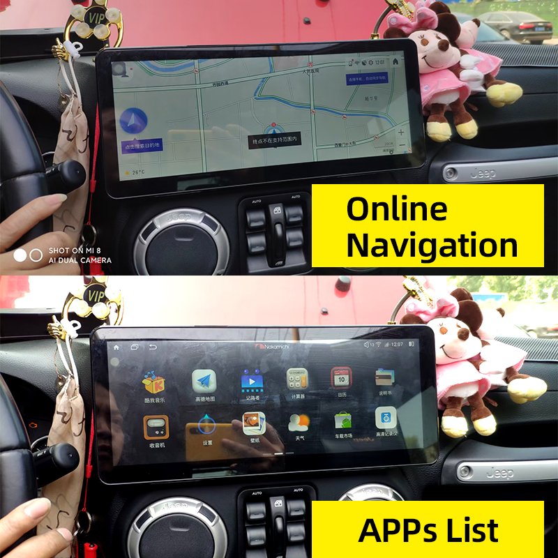 12.3-inch Screen Navigation gps Multimedia Android car dvd player carplay Radio Stereo for Jeep wrangler 2011-2017
