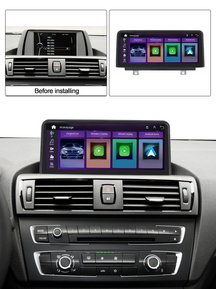 10.25" Wireless Apple Car Play Android Auto Head Unit For BMW 1 Series F20/F21 2013-2017 BMW 3/4 Series F30 NBT GPS stereo
