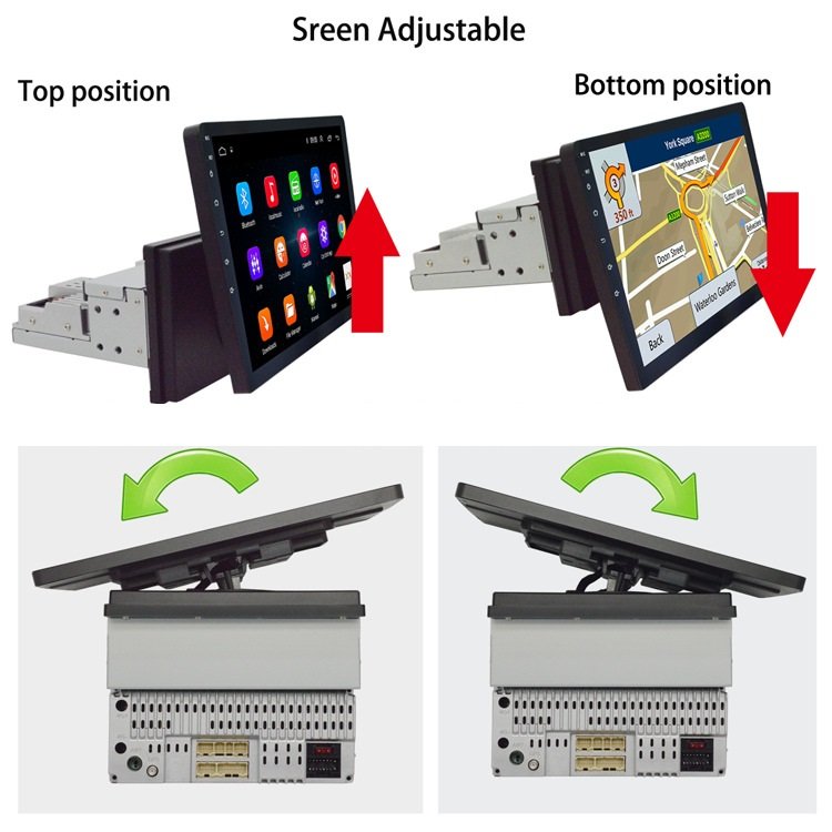 10.1'' Single Din Android 8.1 Car DVD Player 1+16GB with Adjustable Screen