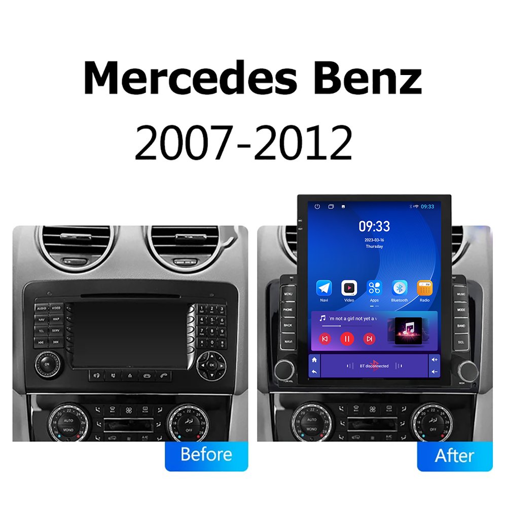 9.7'' Inch Android Car Radio for Mercedes Benz classe ML W164 ML350 ML430 DVD Tesla Vertical Screen Multimedia Stereo Carplay
