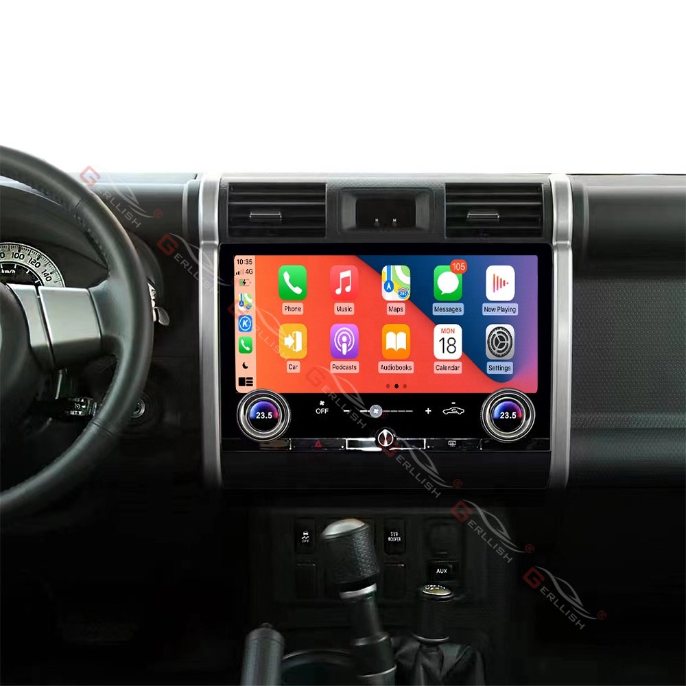 Gerllish Android 13.3inch Car DVD Player Radio For Toyota FJ Cruiser 2007-2022 1920*1080 QLED Blue screen With Air Conditioning
