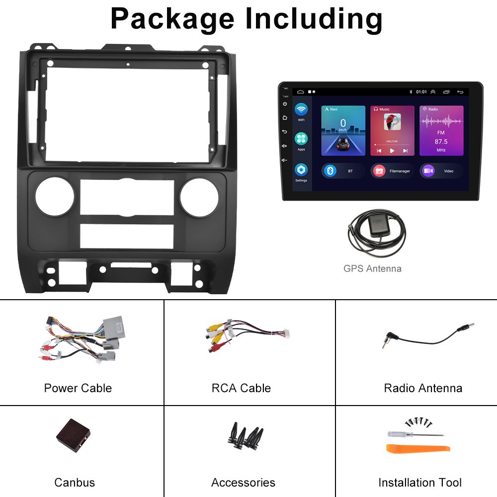 Podofo 9" Android 13 Car Stereo Car Radio For Ford Escape/Kuga/Mazda Tribu 2007-2012 Carplay Android Auto GPS Wifi Hifi FM RDS