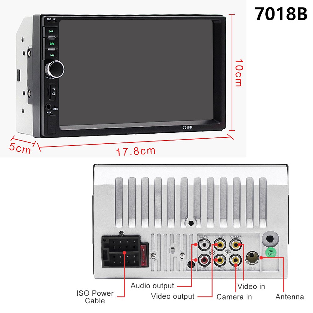 wireless carplay 7 Inch double 2 DIN Car Stereo MP5 Player Touch Screen FM audio video Radio multimedia USB SD with BT