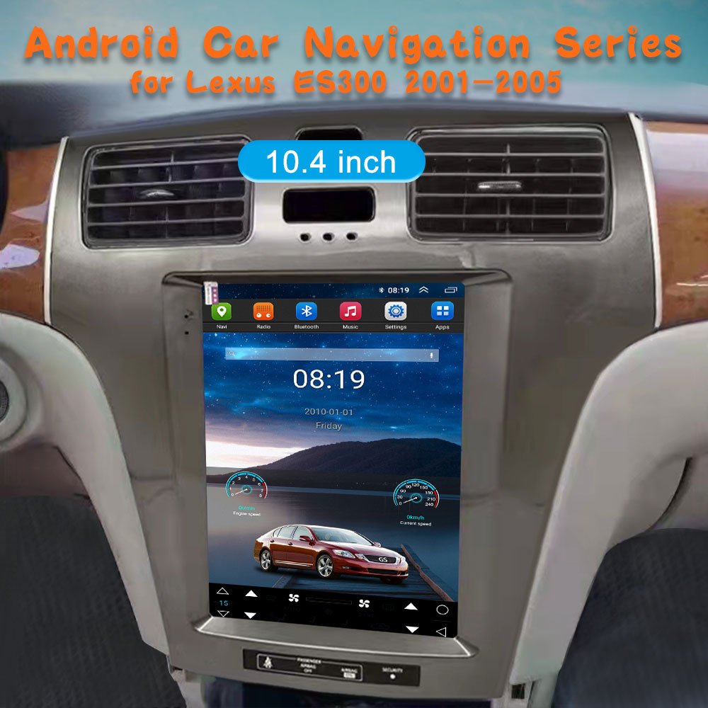 10.4 inch Tesla Style Navigation Android Car DVD Player Stereo For Lexus ES300 2001 2002 2003 2004 2005 GPS Car Radio Player