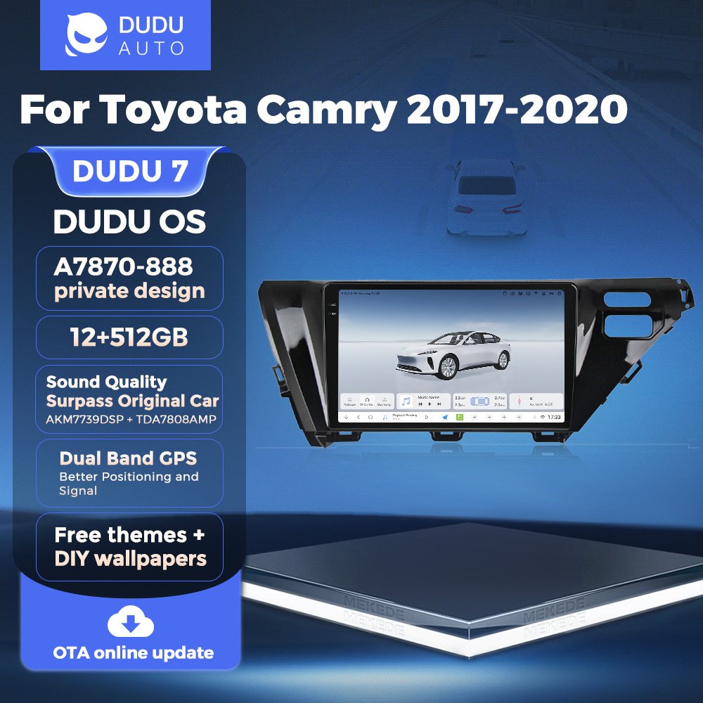 DUDUAUTO Head Unit Car Radio Multimedia Player Navigation GPS Car-Play For Toyota Camry 8 XV 70 2017 2018 2019 2020