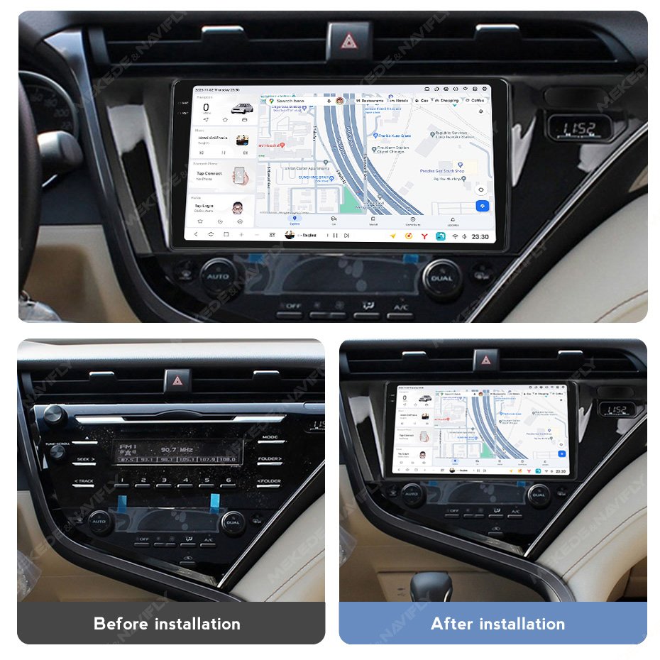 DUDUAUTO Head Unit Car Radio Multimedia Player Navigation GPS Car-Play For Toyota Camry 8 XV 70 2017 2018 2019 2020