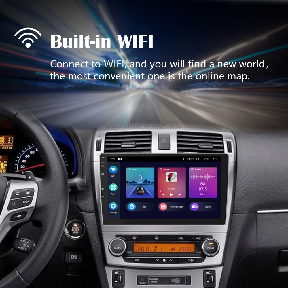 Podofo Android Car Radio 10 Inch 2+64GB Car Stereo Carplay Android Auto WiFi BT FM RDS USB Interface Autoradio