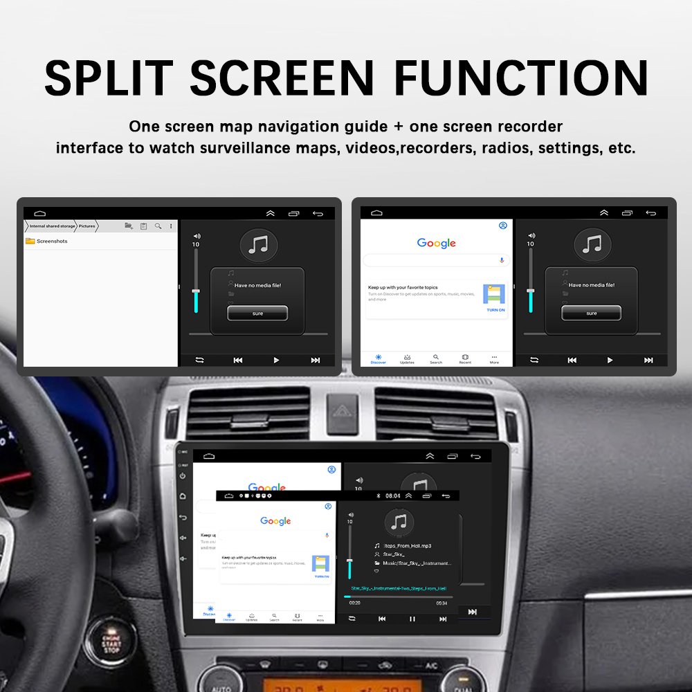 Podofo Android Car Radio 10 Inch 2+64GB Car Stereo Carplay Android Auto WiFi BT FM RDS USB Interface Autoradio