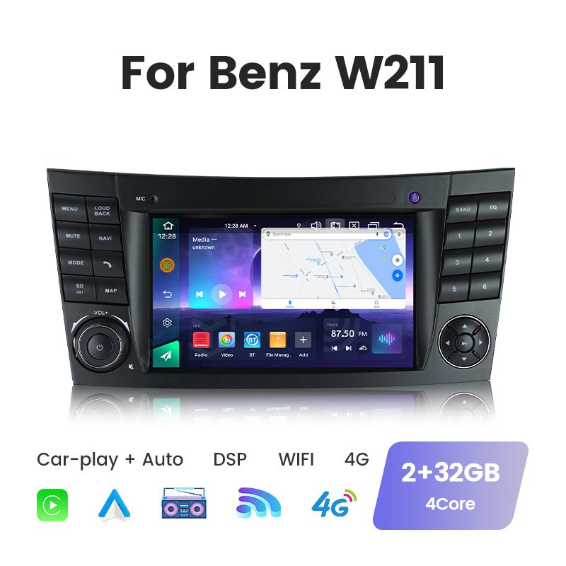 NaviFly Newest Android 7 inch 4core 8core Touch screen car DVD player for Benz W211 Keep original car steering wheel control