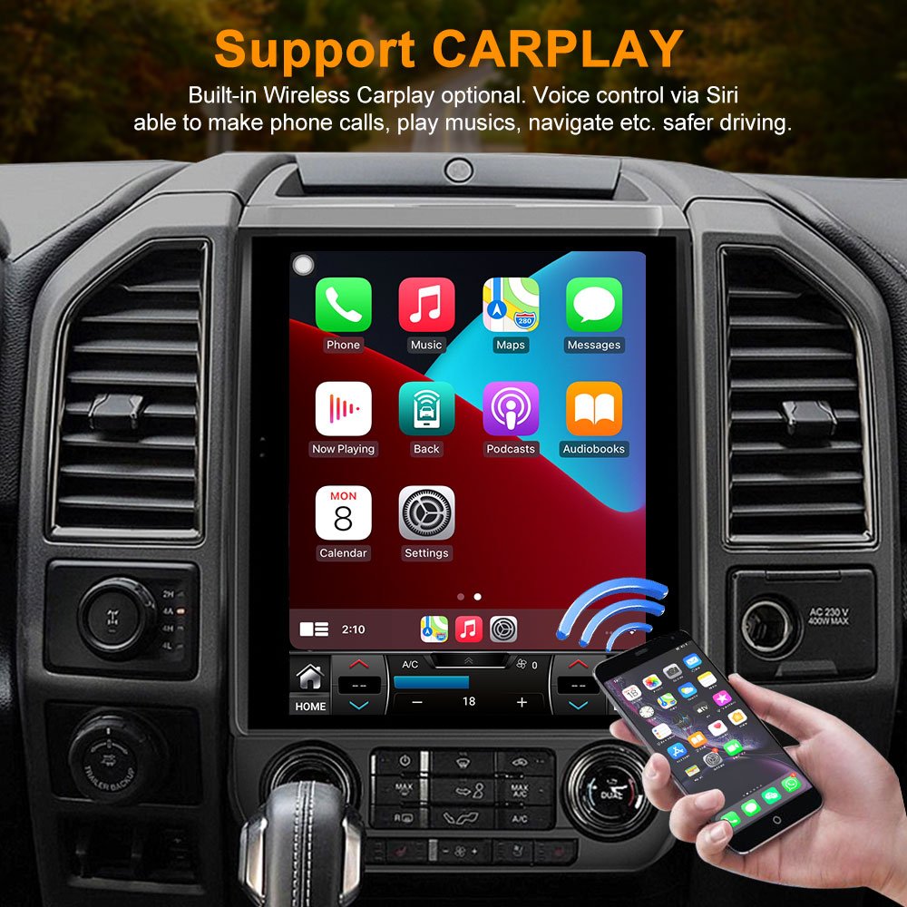 128GB Car GPS Navigation For Ford Raptor F150 2015 - 2019 Car Radio Multimedia Player Tesla Screen Stereo Head Unit Audio