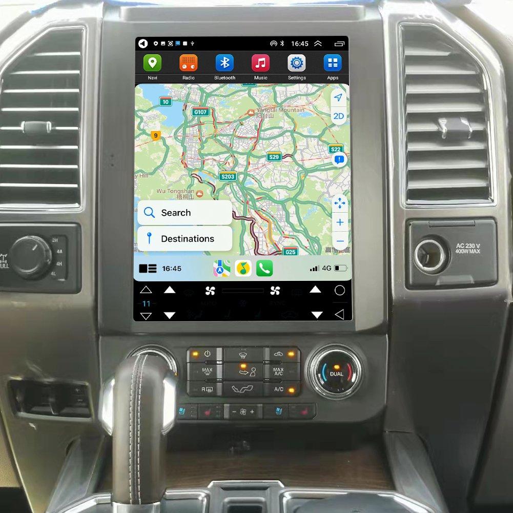 128GB Car GPS Navigation For Ford Raptor F150 2015 - 2019 Car Radio Multimedia Player Tesla Screen Stereo Head Unit Audio