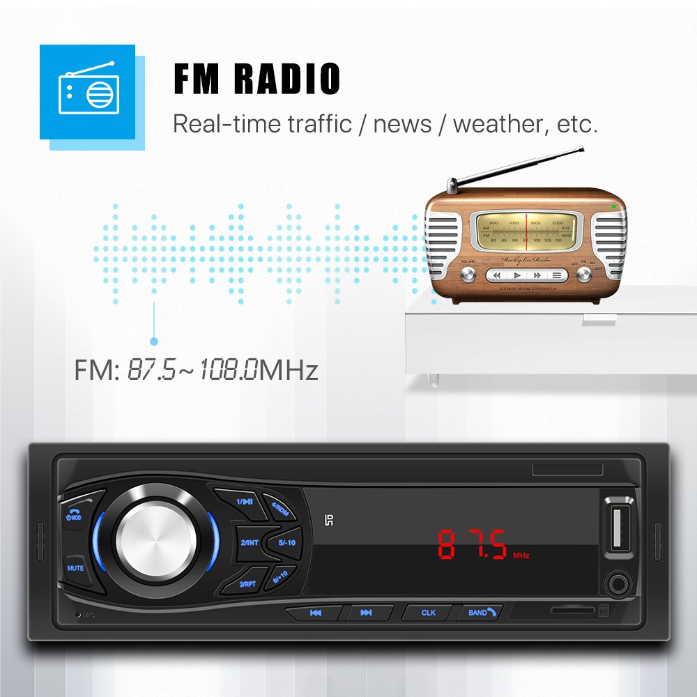 Auto Electronics Car Radio 12V 1 Din Stereo Car Radio USB/SD/AUX Input BT Car MP3 Player