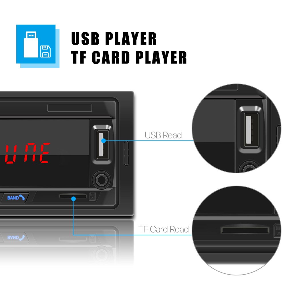 Auto Electronics Car Radio 12V 1 Din Stereo Car Radio USB/SD/AUX Input BT Car MP3 Player