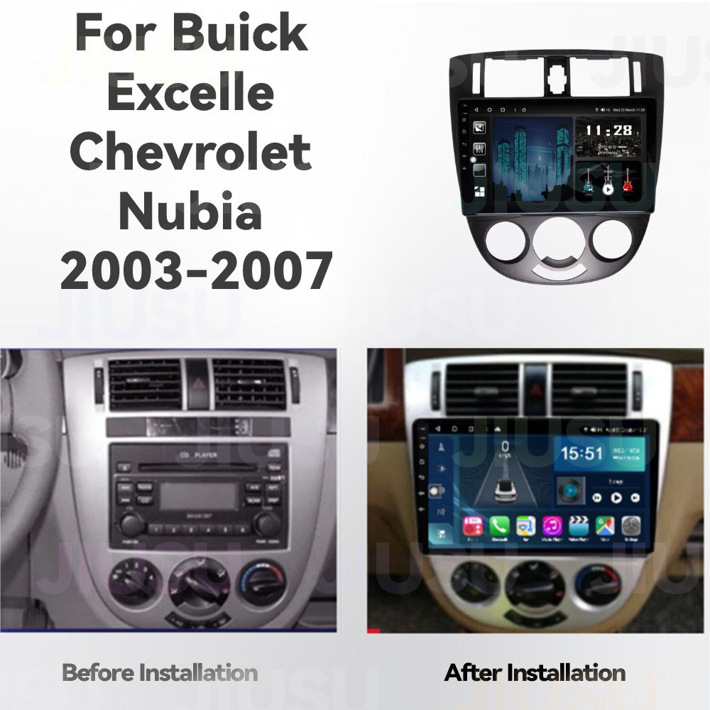Android 12 Car Radio GPS Navigation DVD Player Stereo Multimedia Audio System for Buick Excelle 2003-2007 Manual AC Matt Black
