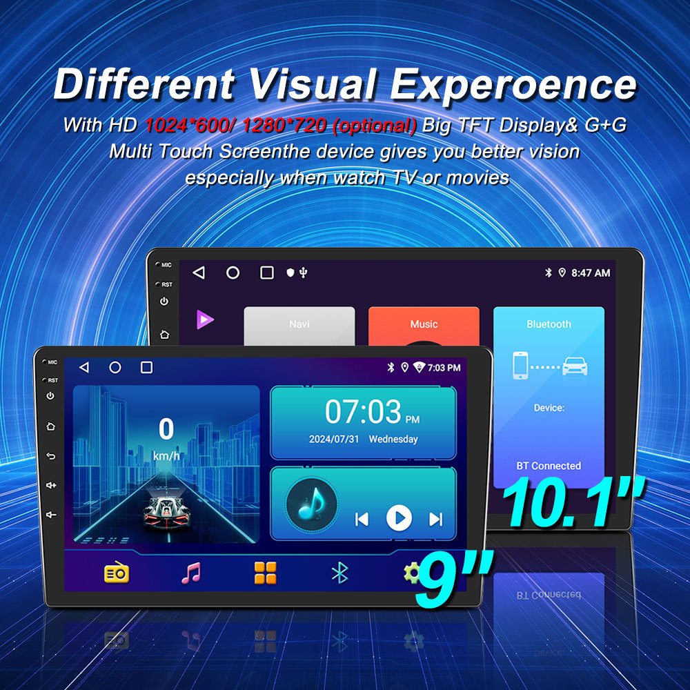 Super Slim auto stereo vehicle carplay cars play universal 9 inch display touch screen Android car screen