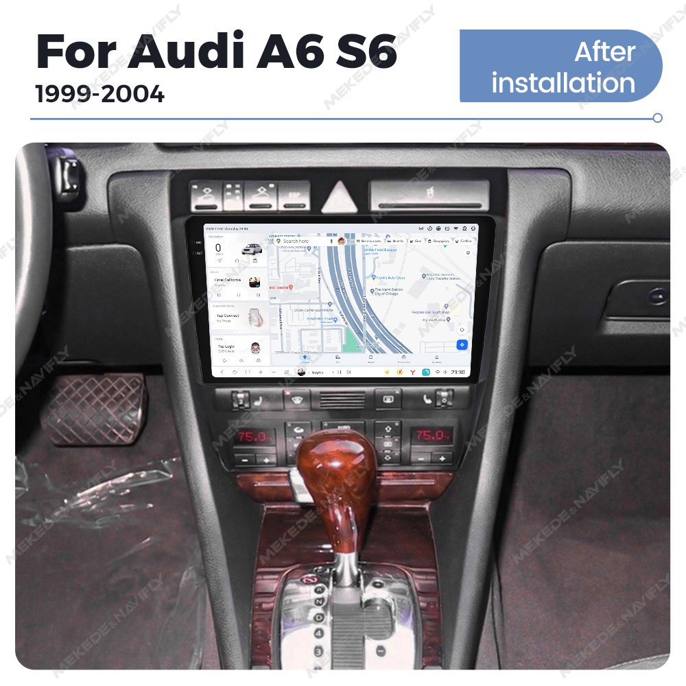MEKEDE DUDU7 car video 2000*1200 resolution Android car-play auto gps navigation For Audi A6 S6 1999-2004 360 panoramic camera