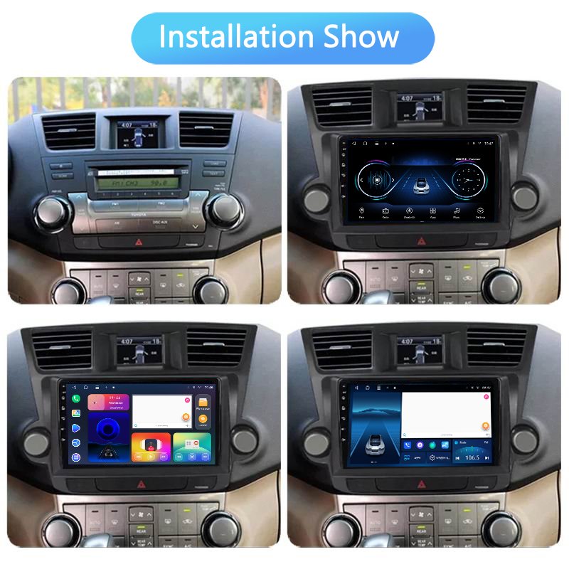 9 Inch Android Car Navigation GPS For Toyota Highlander 2009-2012 Multimedia Player WIFI FM BT SWC Radio 2Din Car DVD Player