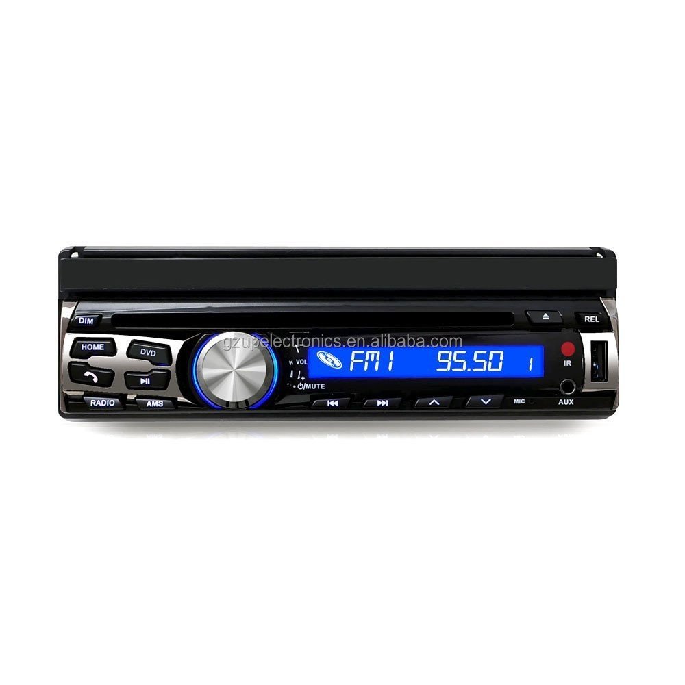 Android 8.1 Quad Core 7 inch slide down single din car dvd player with detachable front panel