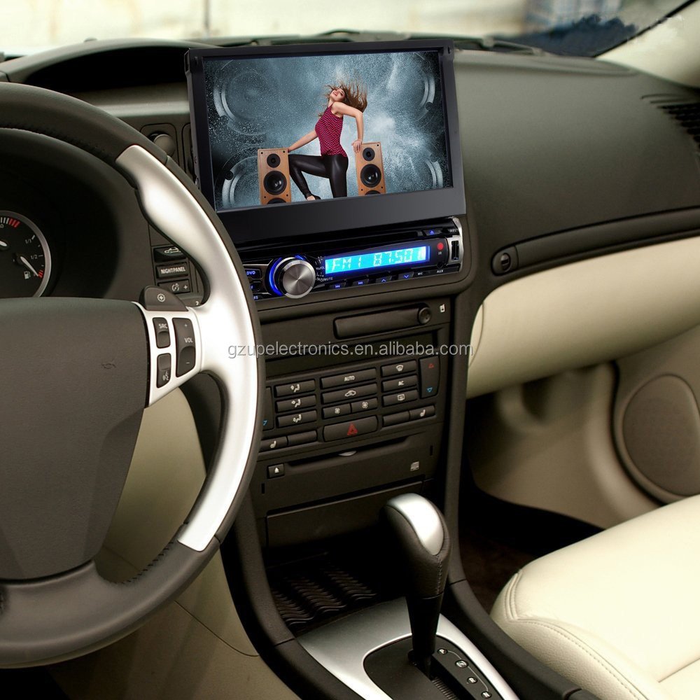 Android 8.1 Quad Core 7 inch slide down single din car dvd player with detachable front panel