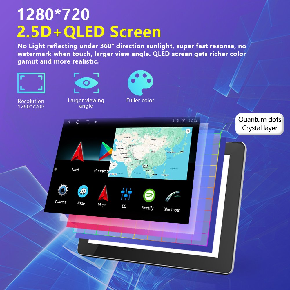 Universal 9 Inch 4+64GB 360 Panorama AHD DSP Android Auto Car DVD Player CarPlay Radio Tuner Amplifier Headrest Android 11