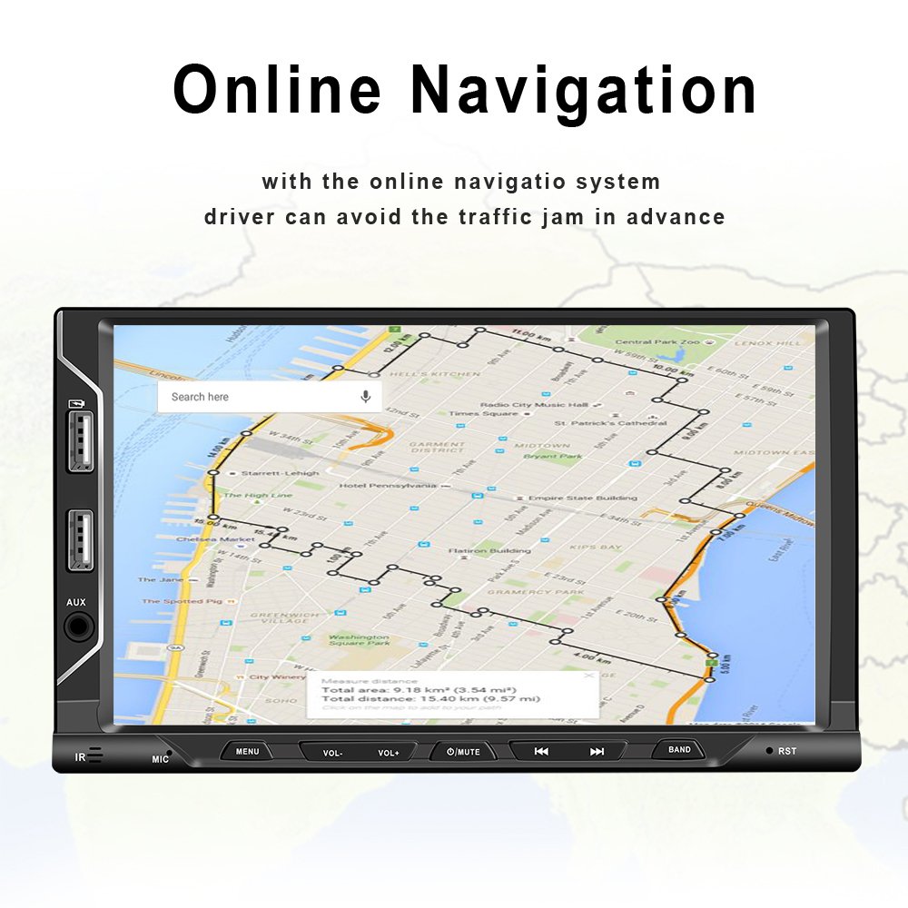 (EU Stock) Podofo Android Double Din Car Radio Stereo 7" 2.5D Touch Screen CarPlay & Android Auto GPS WIFI Hifi Audio FM RDS