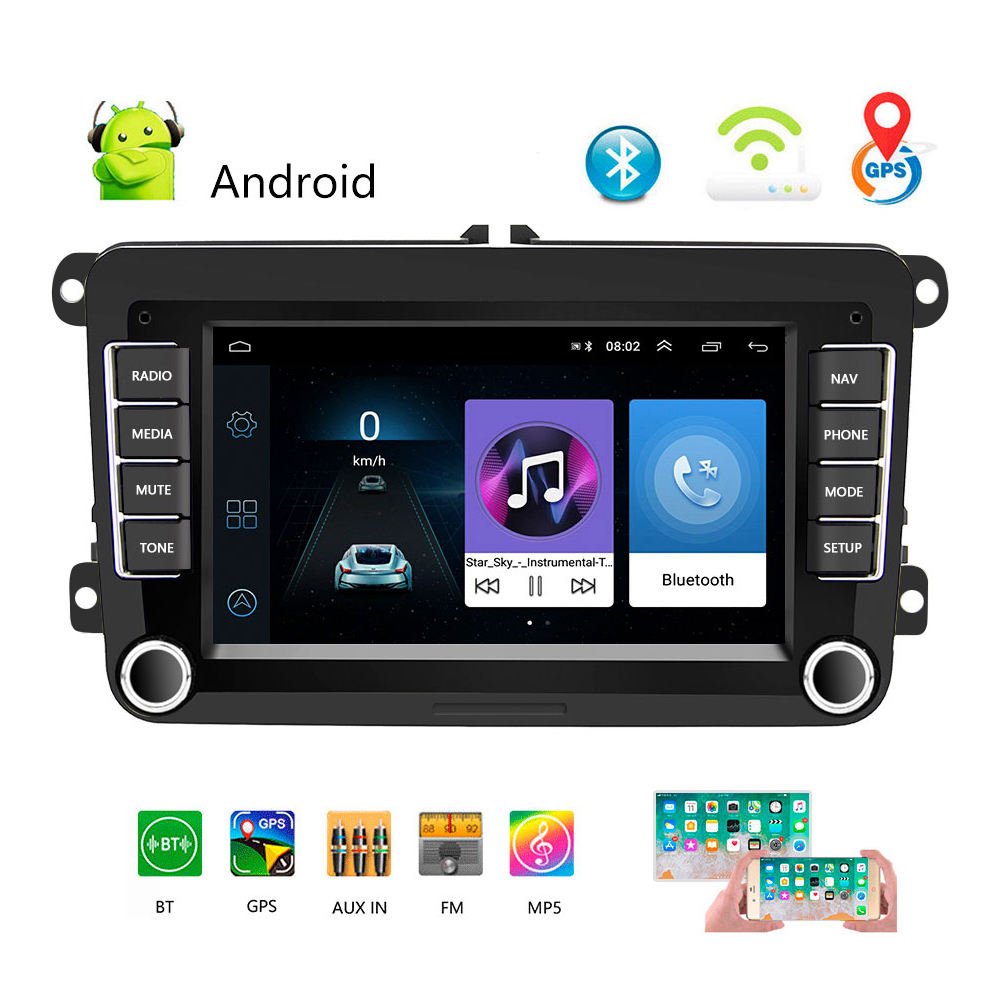 7'' For VW/PASSAT/POLO/GOLF 5 6/TOURAN 2 Din Android GPS WIFI Car Stereo Auto radio BT FM Car Android Player