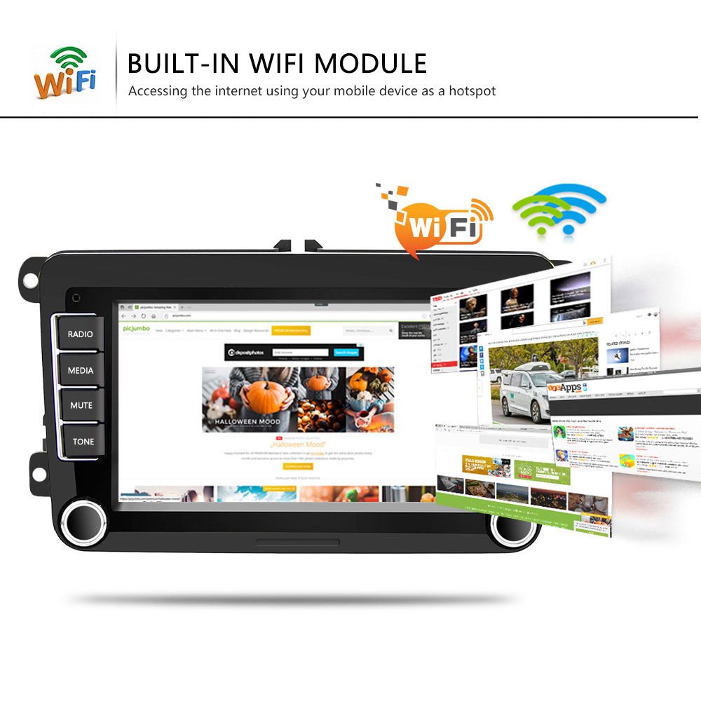 7'' For VW/PASSAT/POLO/GOLF 5 6/TOURAN 2 Din Android GPS WIFI Car Stereo Auto radio BT FM Car Android Player