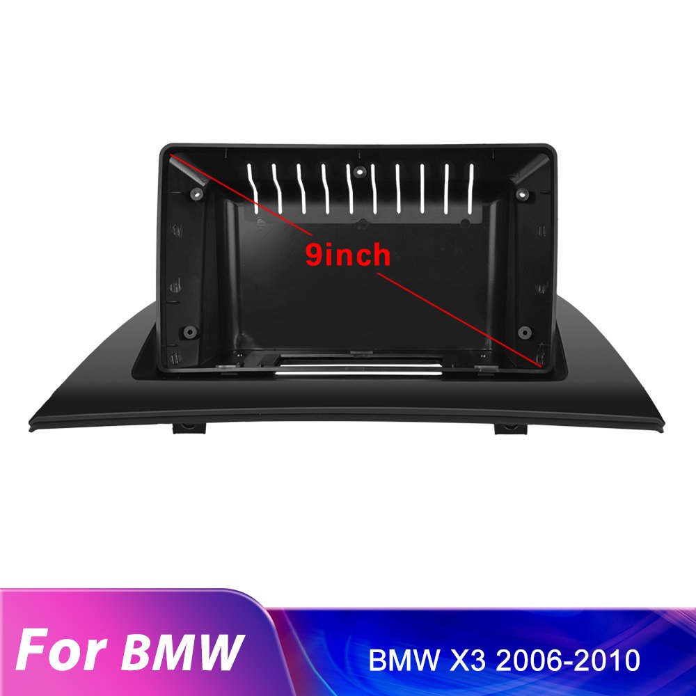 Podofo 2 Din Plastic Fitting Frame Special Kit 9'' For BMW X3 2006-2010 Car Radio Head Unit Installation Auto Stereo Player