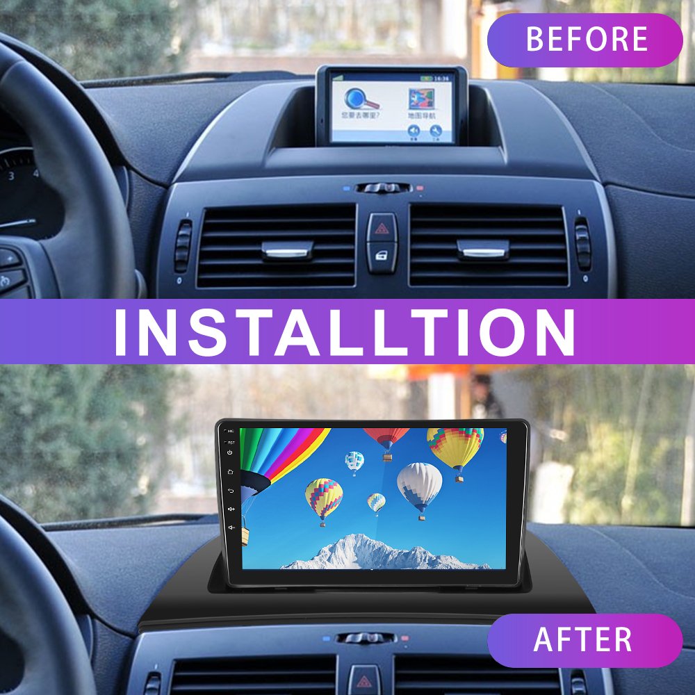 Podofo 2 Din Plastic Fitting Frame Special Kit 9'' For BMW X3 2006-2010 Car Radio Head Unit Installation Auto Stereo Player
