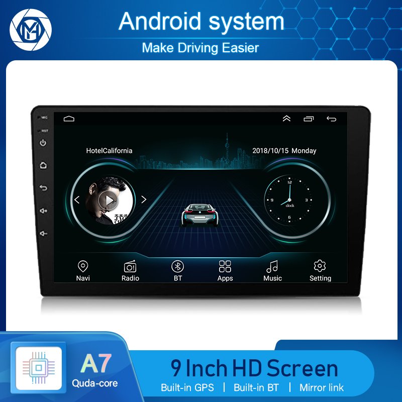 Mirror link 1din Gps Car Dvd player Multimedia Autoradio video 1 Din 9 Inch Auto Radio Android BT Car Stereo Player