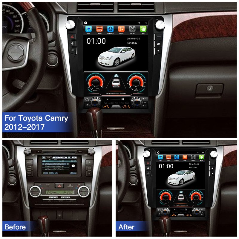 For Toyota Camry 2012 2013-2017 Android Car Radio Stereo Autoradio Tesla Style Screen Multimedia Player GPS Navi Unit Navigation