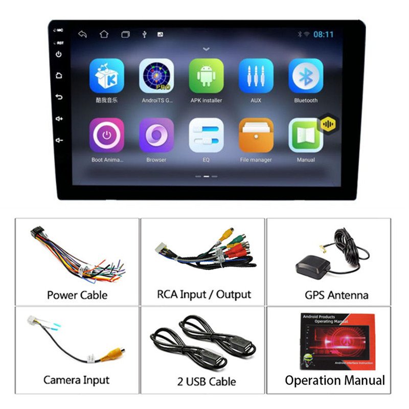 9inch android car stereo Universal Touch Screen DVD Player Radio Navigation GPS Multimedia Music Audio System