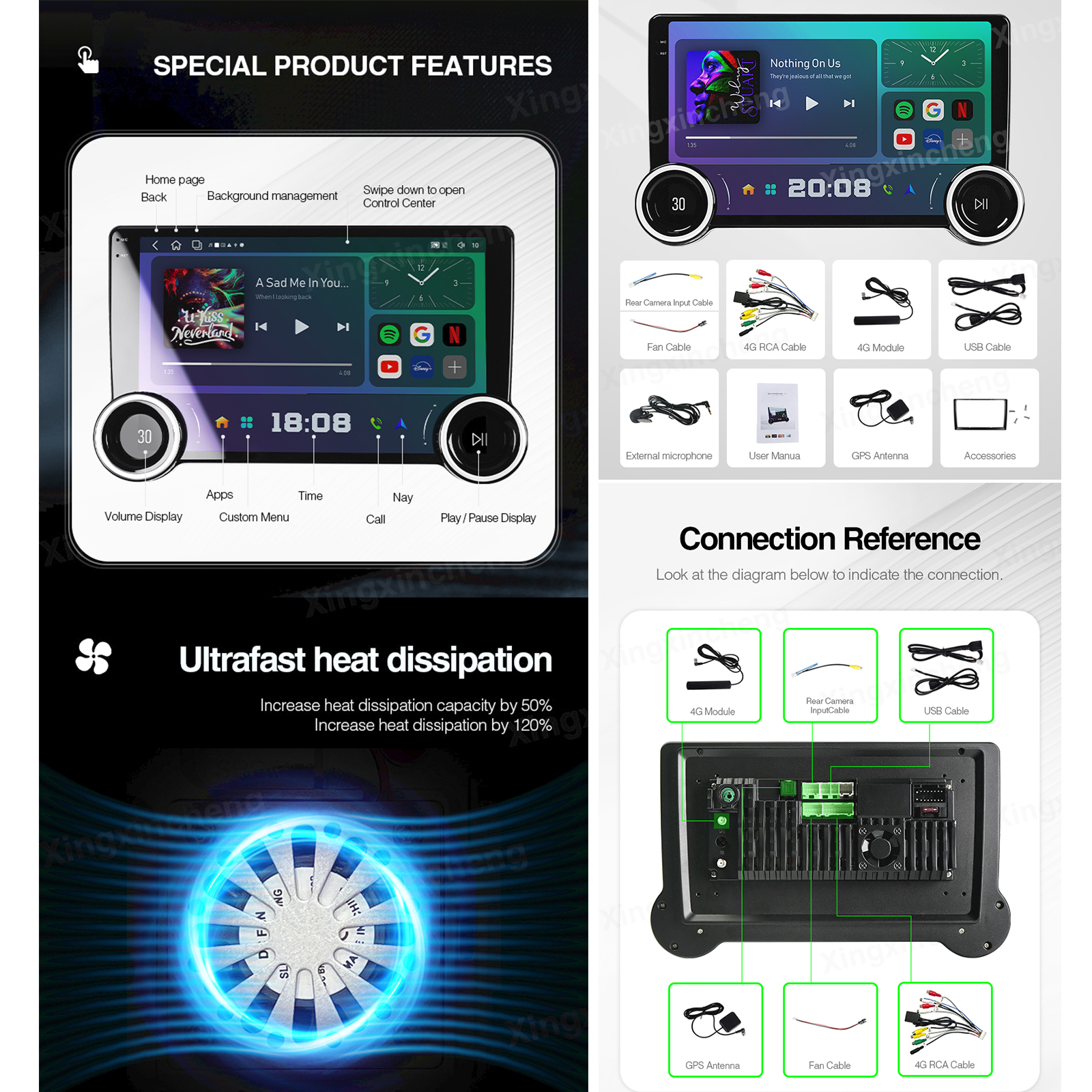 Android 13 Car Radio 10.1inch Dual Knob Universal Car DVD Player Multimedia Video GPS Wireless Carplay Android Auto