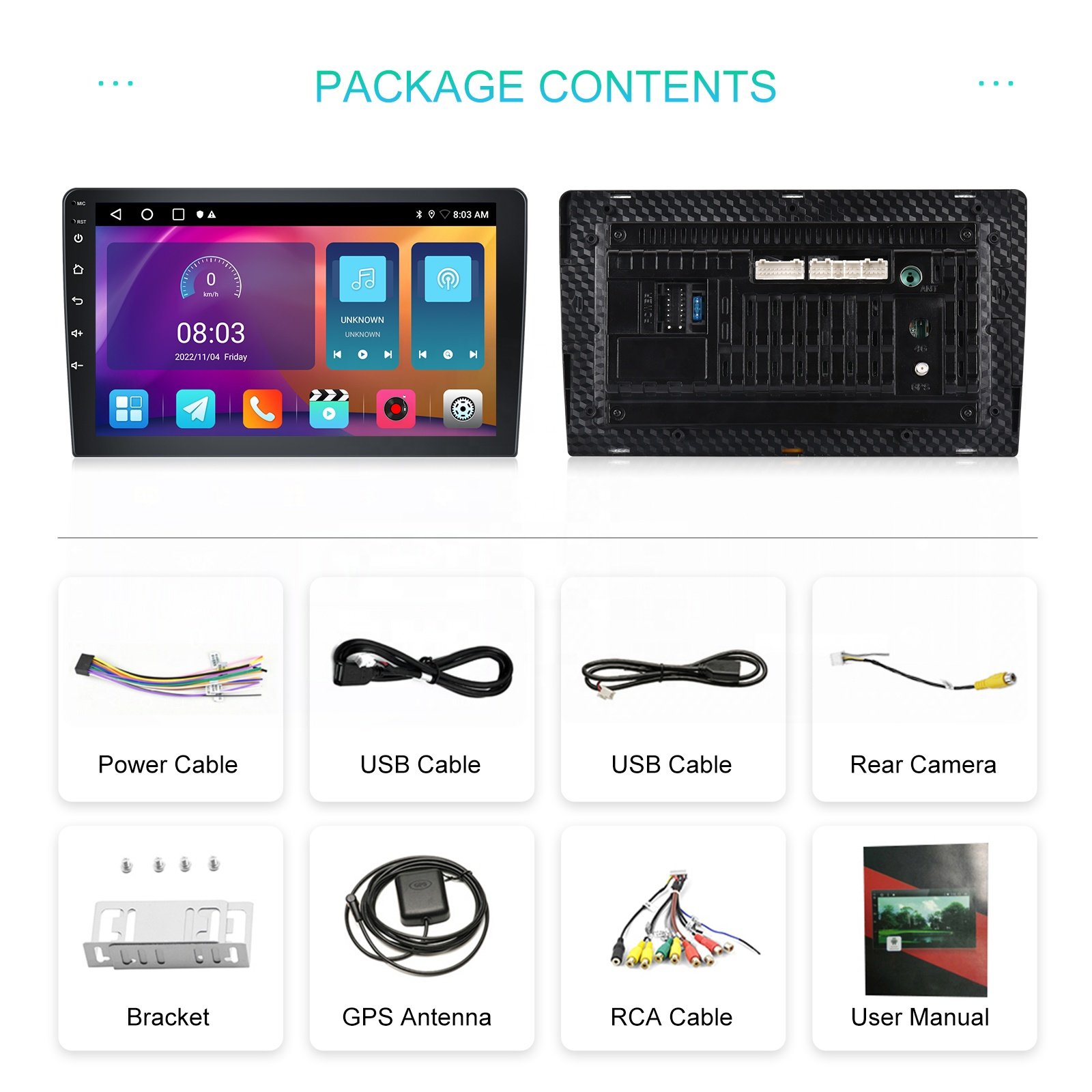 (US Stock) Podofo 9/10'' 2+32GB Android Car Stereo CarPlay Android Auto Car Radio Video Autoradio GPS WiFi BT FM RDS Wholesale
