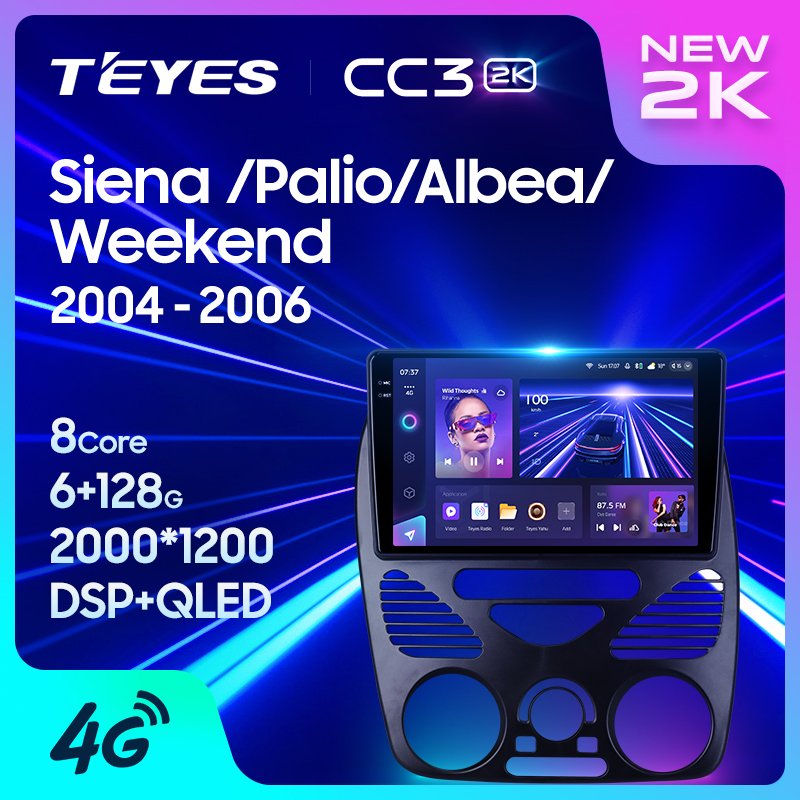 TEYES CC3 2K Car DVD Player For Fiat Siena Palio Albea Weekend 2004 - 2006 F1 F2 Car DVD Player With Revere Camera