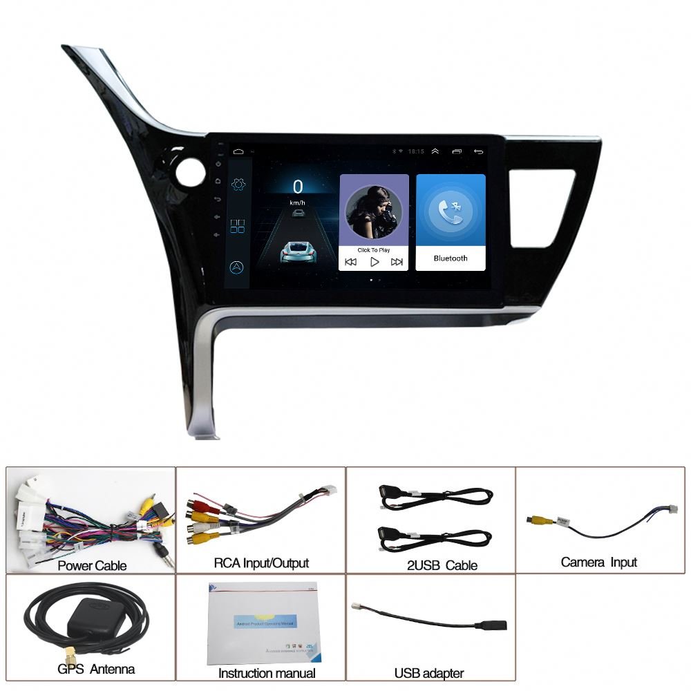 10.1" Android Car Navigation GPS Video Radio Stereo With Reverse Camera Multimedia Car Dvd Player For Toyota Corolla 2017 2018