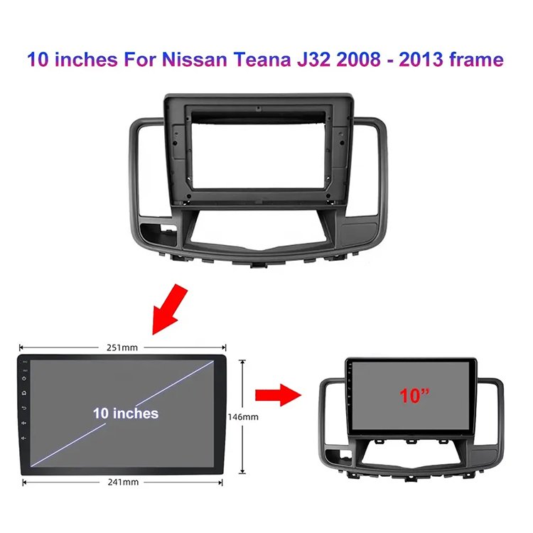 Quad Core Carplay Dsp Rds Gps Car Navigation Android 10 Inch Auto Audio For Nissan Teana J32 2008 2009 2010 2011 2012 2013 Frame
