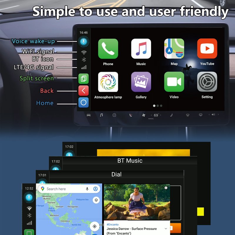android 10.0 dual system multimedia player wireless carplay ai box android auto 4G+64G universal car USB plug and play