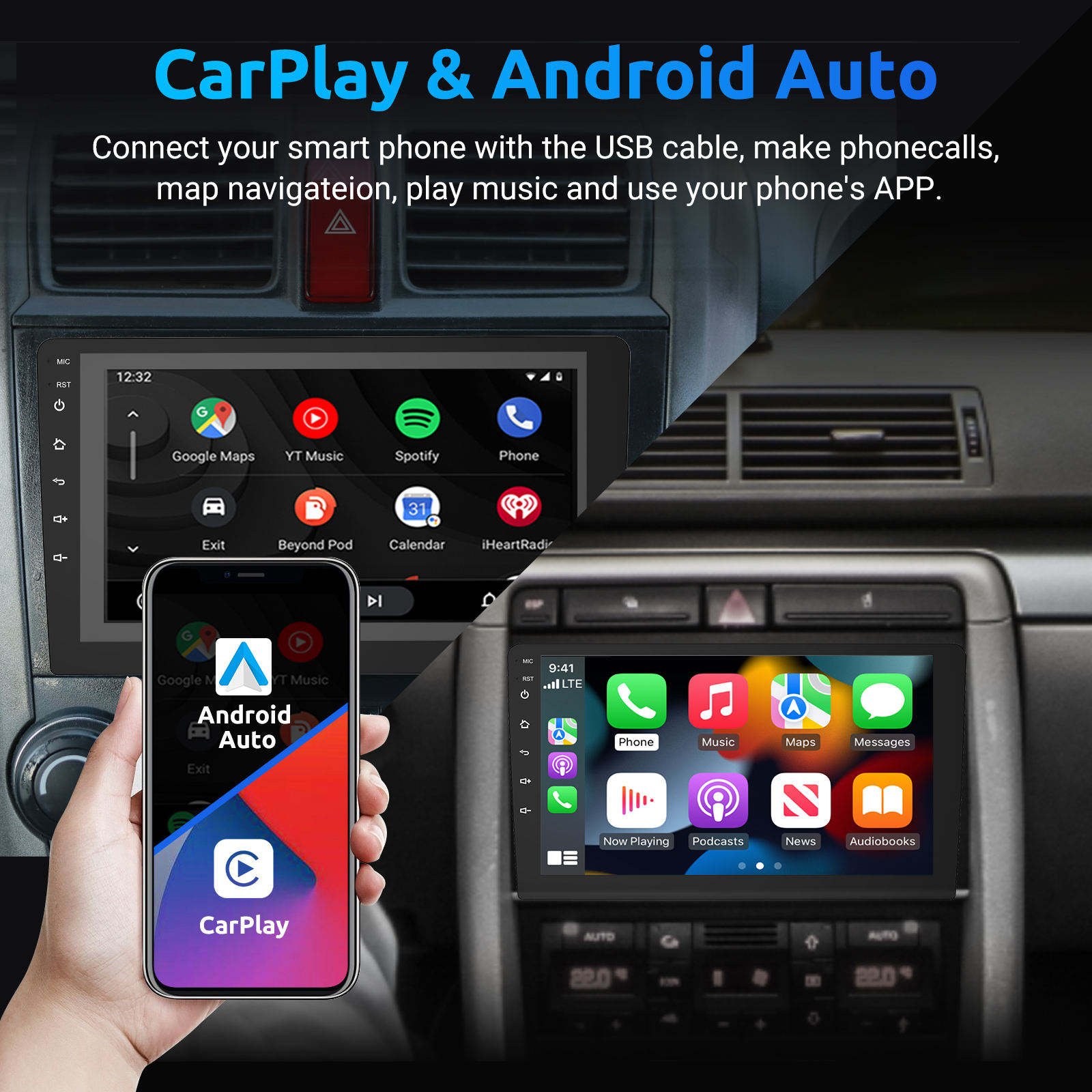 2 Din 10 Inch 9 Inch TS7 Android Touch Screen Radio Car DVD Player Multimedia Player Mirror Link FM GPS WIFI 2+32GB IPS Screen C