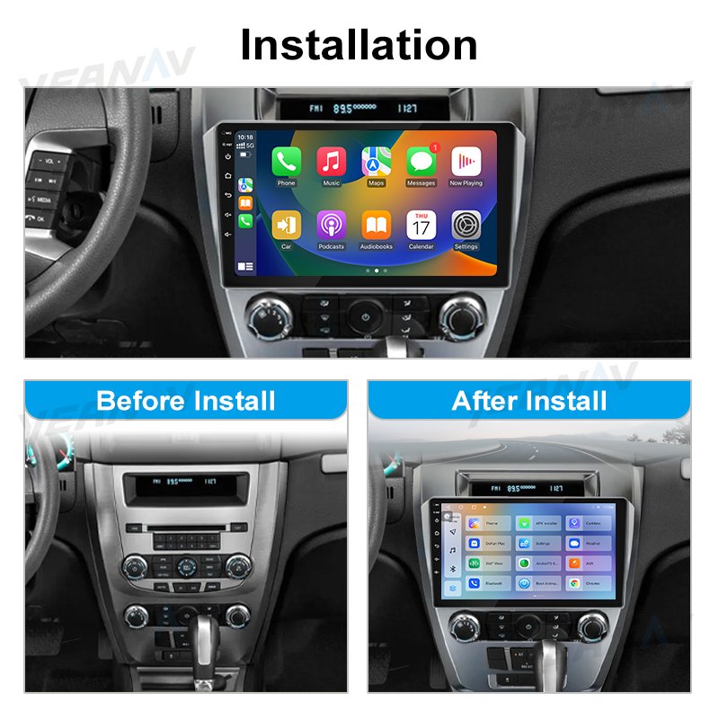 9Inch Universal Android Touch Screen Radio Car DVD Player 2Din Car Stereo GPS Wireless Carplay AA 4G 5G WIFI For Ford Fusion