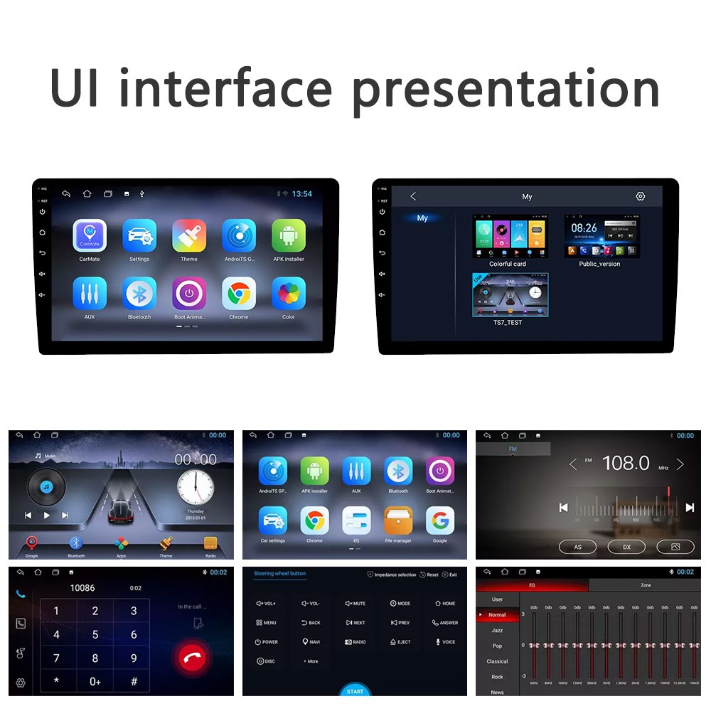TS7 Android Car Stereo 2 Din 9 Inch Auto Car Radio Audio Player GPS Navigation T3L Touch Screen Car DVD Player