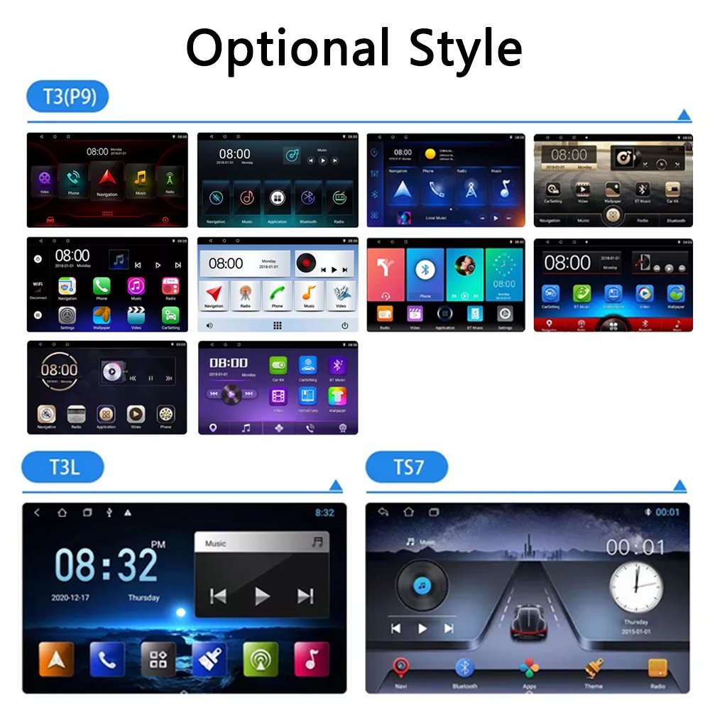 TS7 Android Car Stereo 2 Din 9 Inch Auto Car Radio Audio Player GPS Navigation T3L Touch Screen Car DVD Player