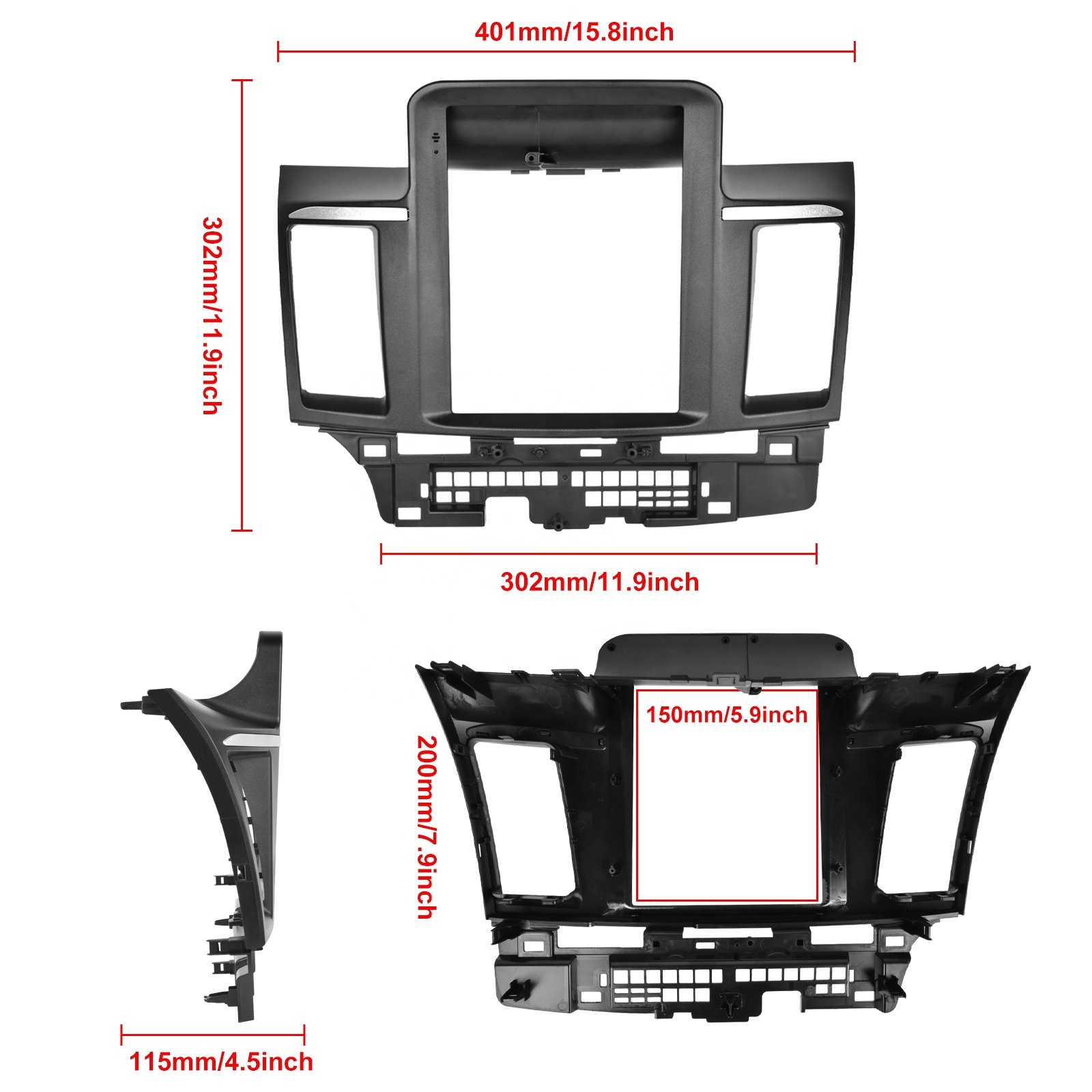 Podofo 9.7" Android Car Stereo Car Radio For Mitsubishi Lancer 2010 Wireless Carplay Android Auto GPS Wifi Hifi FM RDS