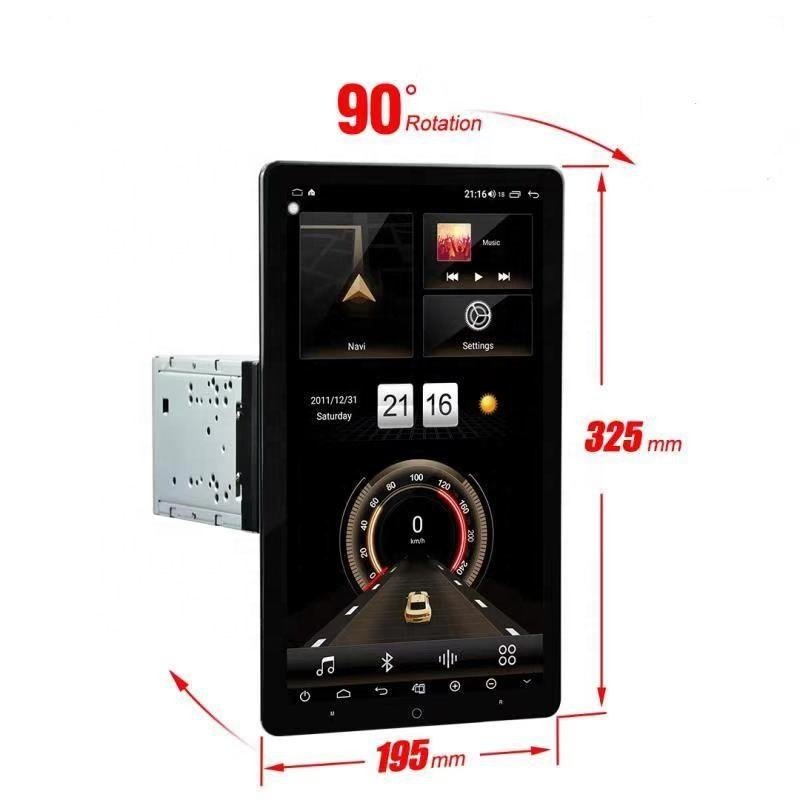 PA 13.3 inch Android 10 Vertical Touch Rotatable screen car DVD player navigation Gps system 2/1 din For universal car radio